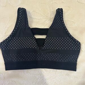 Avec Les Filles Black and White Polka Dot Sports Bra